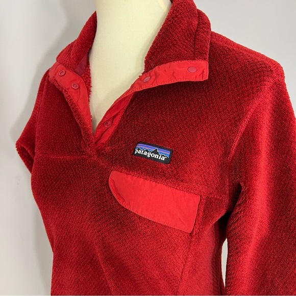 Patagonia Red Fleece Jacket Re-tool Snap Pull Over Top Hiking GORPCORE Outdoor - Picture 8 of 12
